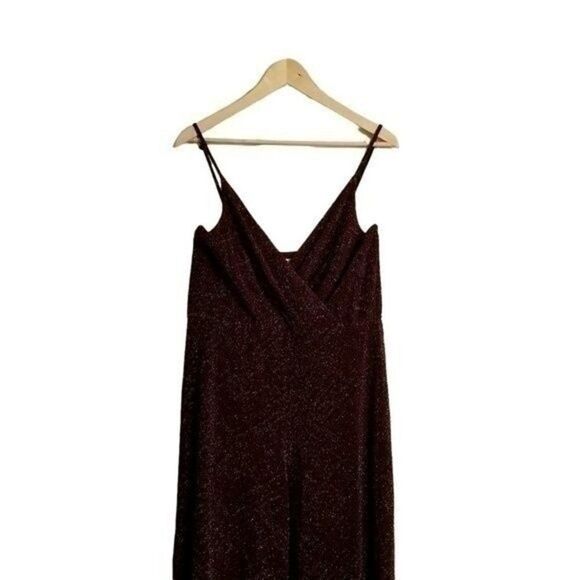 ROW A Metallic Wrap Jumpsuit  Maroon Purple - XXL - NWOT  8 0054 - Picture 11 of 12
